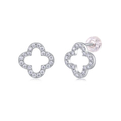 Seeking Happiness - Fashionable And Luxurious Diamond Jewelry With Moissanite S925 Sterling Silver And Platinum-plated Stud Earrings