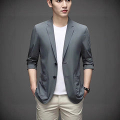 Ice Silk Men's Lightweight Casual Stretch Suit