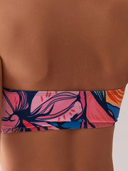 Women's Bandeau Swimsuit One-piece Round Chest Hollow Backless Swimsuit Holiday Style