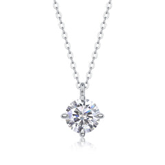 Round And Smooth - A Fashionable And Luxurious Diamond Jewelry Piece Set With 2-carat Moissan Diamonds, S925 Sterling Silver And Platinum-plated Pendant