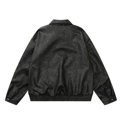 Men's FallWinter Loose Casual Leather Clothing Coat