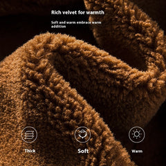 Lambswool Fleece-lined Thickened Suede Fabric Jacket