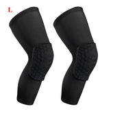 2 PC Compression Knee Pads Long Leg Sleeves Brace Knee Support Protection For Basketball, Football, Volleyball, Running, Cycling