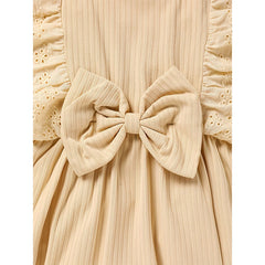 Infant Baby Girl Solid Color Square Neck Bow Onesie & Headband Adorable Summer Outfit