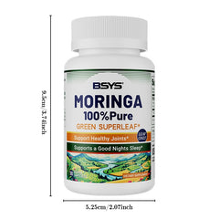BSYS Moringa Capsules Antioxidant & Anti-Inflammatory Support Blood Sugar Health Aid Cholesterol Balance Formula Heart Wellness Support Immune Boost & Natural Defense Daily Superfood Suppl