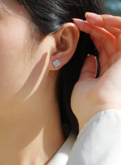 Ningxiang - Fashionable And Luxurious Diamond Jewelry Earrings Set With Moissanite S925 Sterling Silver And Platinum-plated Stud Earrings