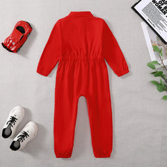Toddler Girls Boys Racing Driver Jumpsuit, Racer Outfit, Halloween Christmas Carnival Party Race Car Driver Clothing Set