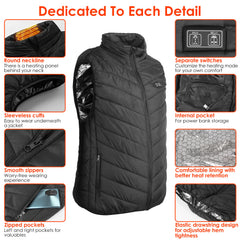 1Pc Heated Vest Electric USB Jacket Men Women Heating Coat Thermal Body Warmer Wear With 3 Temperature Levels