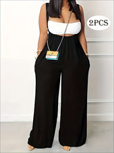 Plus Size Solid Color Pocket Overalls Casual Women's Pants
