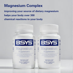 BSYS Magnesium Supplements Sleep & Anxiety Relief Aid Muscle Relaxation Support Heart Health & Blood Sugar Balance Formula Cognitive Function Enhancement Nighttime Wellness Supplement