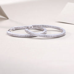 Moon Sea - Fashionable And Luxurious Diamond Jewelry Set With Moissanite S925 Sterling Silver And Platinum-plated Stud Earrings