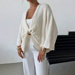 Women's Criss Cross Front Knit Sweater Long Sleeve Pullover, Loose Fit Twisted Design Fall Top