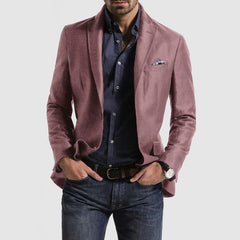 Men's Loose Solid Color Double Button Suit Jacket