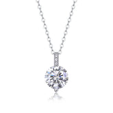 A Lifetime Of Brilliance - A Fashionable And Luxurious Diamond Jewelry Pendant Set With 2-carat Moissanite S925 Sterling Silver And Platinum Plating