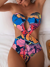 Women's Bandeau Swimsuit One-piece Round Chest Hollow Backless Swimsuit Holiday Style