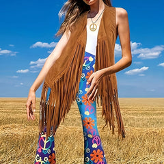 Women's Solid Color Sleeveless Fringe Vest - Lightweight Summer Bohemian Wear