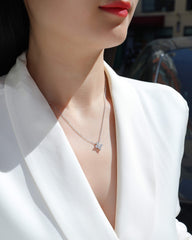 Lucky Four-leaf Clover - A Fashionable And Luxurious Diamond Jewelry Pendant Set With Moissanite S925 Sterling Silver And Platinum Plating