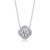 Lucky Flower - A Fashionable And Luxurious Diamond Jewelry Pendant Set With 1-carat Moissanite S925 Sterling Silver And Platinum Plating