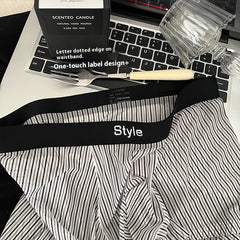 Vintage Stripe Men's Ice Silk Breathable Transparent Bottom Crotch Boxer Briefs