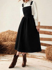 Spring And Autumn Mid-length Dress, Suspenders Dress For Female Students, French-style Vacation, Loose Fit