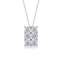 Grand Round - A Fashionable And Luxurious Diamond Jewelry Piece Set With 0.5-carat And 0.3-carat Moissan Diamonds, S925 Sterling Silver And Platinum-plated Pendant