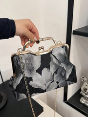 Retro Small Square Bag Handbag Crossbody Bag Cheongsam Leisure Bag Lip Clip Bag