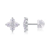 Sweetheart French - Fashionable And Luxurious Diamond Jewelry Set With Moissanite S925 Sterling Silver And Platinum-plated Stud Earrings