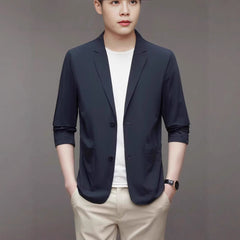 Ice Silk Men's Lightweight Casual Stretch Suit