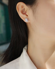 Phantom Night - Fashionable And Luxurious Diamond Jewelry Set With Moissanite S925 Sterling Silver And Platinum-plated Stud Earrings