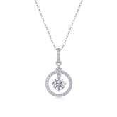 Love Ring - A Fashionable And Luxurious Diamond Jewelry Pendant Set With 1-carat Moissan Diamond S925 Sterling Silver And Platinum Plating