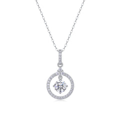 Love Ring - A Fashionable And Luxurious Diamond Jewelry Pendant Set With 1-carat Moissan Diamond S925 Sterling Silver And Platinum Plating