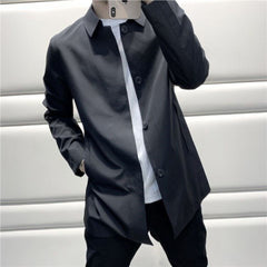 Fashion Casual Loose All-matching Lapel Mid-length Trench Coat Cloak Men
