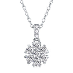 Snowflake Dance - A Fashionable And Luxurious Diamond Jewelry Pendant Set With Moissanite S925 Sterling Silver And Platinum Plating