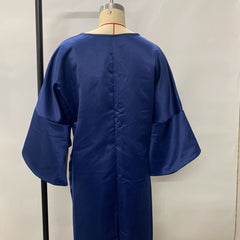 Women's Elegant Solid Color Round Neck Half Sleeve Dress With Waist Ruffles - Cocktail Party & Evening Gown