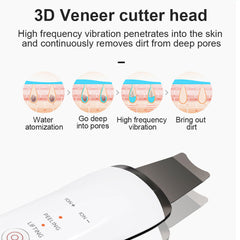Electric Ultrasonic Skin Scrubber Face Spatula Home Ultrasonic Skin Scrubber Facial Cleaner Handheld Mini Derma Galvanica Tightening Face Scrubber Machine Skin Scrubber USB Ultrasonic