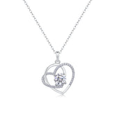 Heart To Heart - A Fashionable And Luxurious Diamond Jewelry Pendant Set With 1-carat Moissan Diamond S925 Sterling Silver And Platinum Plating