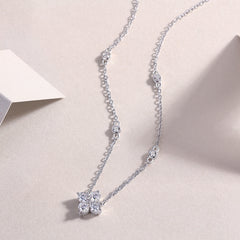 Radiant Star - A Fashionable And Luxurious Diamond Jewelry Pendant Set With Moissanite S925 Sterling Silver And Platinum Plating
