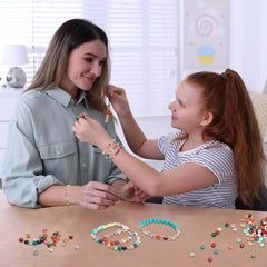 Colored Letter Beads, 1900Pcs 4x7mm Colorful Gold Acrylic Alphabet Beads With 1 Roll Elastic String For Bracelet Necklace Jewelry Making Supplies-Ban On Selling On Amazon