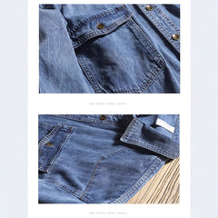 Loose Fashion Brand Long Sleeve Denim Shirt Couple Thin Top