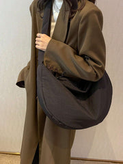 Nylon Bag Women's Single Shoulder Large Capacity Student Class Cloth Bag Commuting Crossbody Dumpling Bag Soft And Simple Canvas Bag