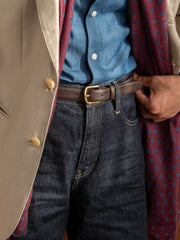 Men's And Women's Belt Lychee Pattern Calfskin