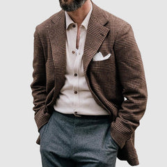 Men's Loose Solid Color Double Button Suit Jacket