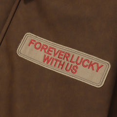 Men's Paste Cloth Embroidery Letter Coat