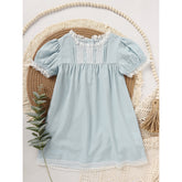 Toddler Girls Dress, Summer Lace Trim Puff Short Sleeves Crew Neck Princess Party Dress