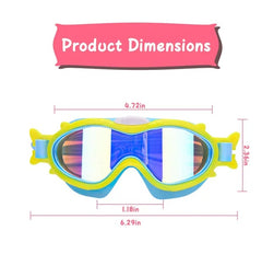 Kids Swim Goggles With Ear Plugs UV Protection Anti-Fog Leak Proof Wide View Pool Swimming Goggles