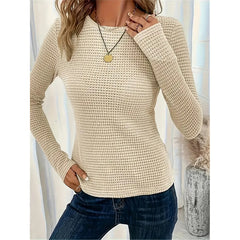2 Pack Womens Waffle Knit Tops Long Sleeve Crewneck Shirts Business Casual Blouses Basic Shirts