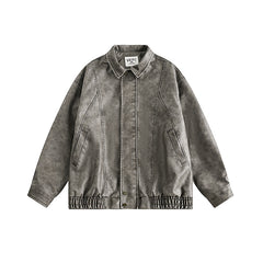 Retro Hong Kong Style Washed Distressed Jacket Men