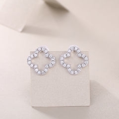 Seeking Happiness - Fashionable And Luxurious Diamond Jewelry With Moissanite S925 Sterling Silver And Platinum-plated Stud Earrings