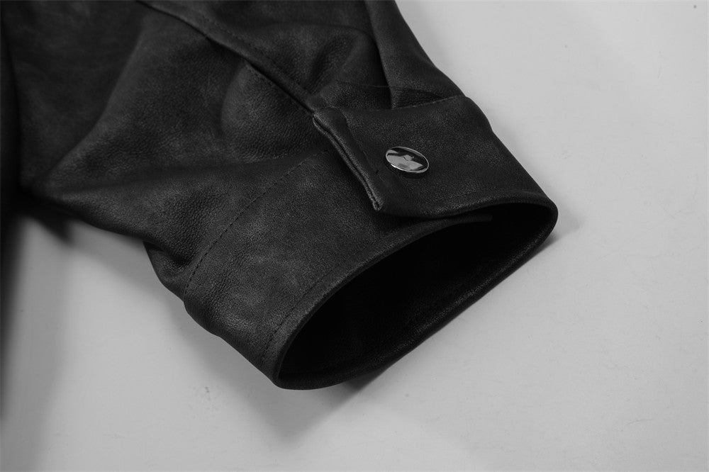 Men's FallWinter Loose Casual Leather Clothing Coat