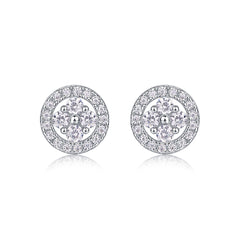 Silver Osmanthus - Fashionable And Luxurious Diamond Jewelry Earrings Set With Moissanite S925 Sterling Silver And Platinum-plated Stud Earrings